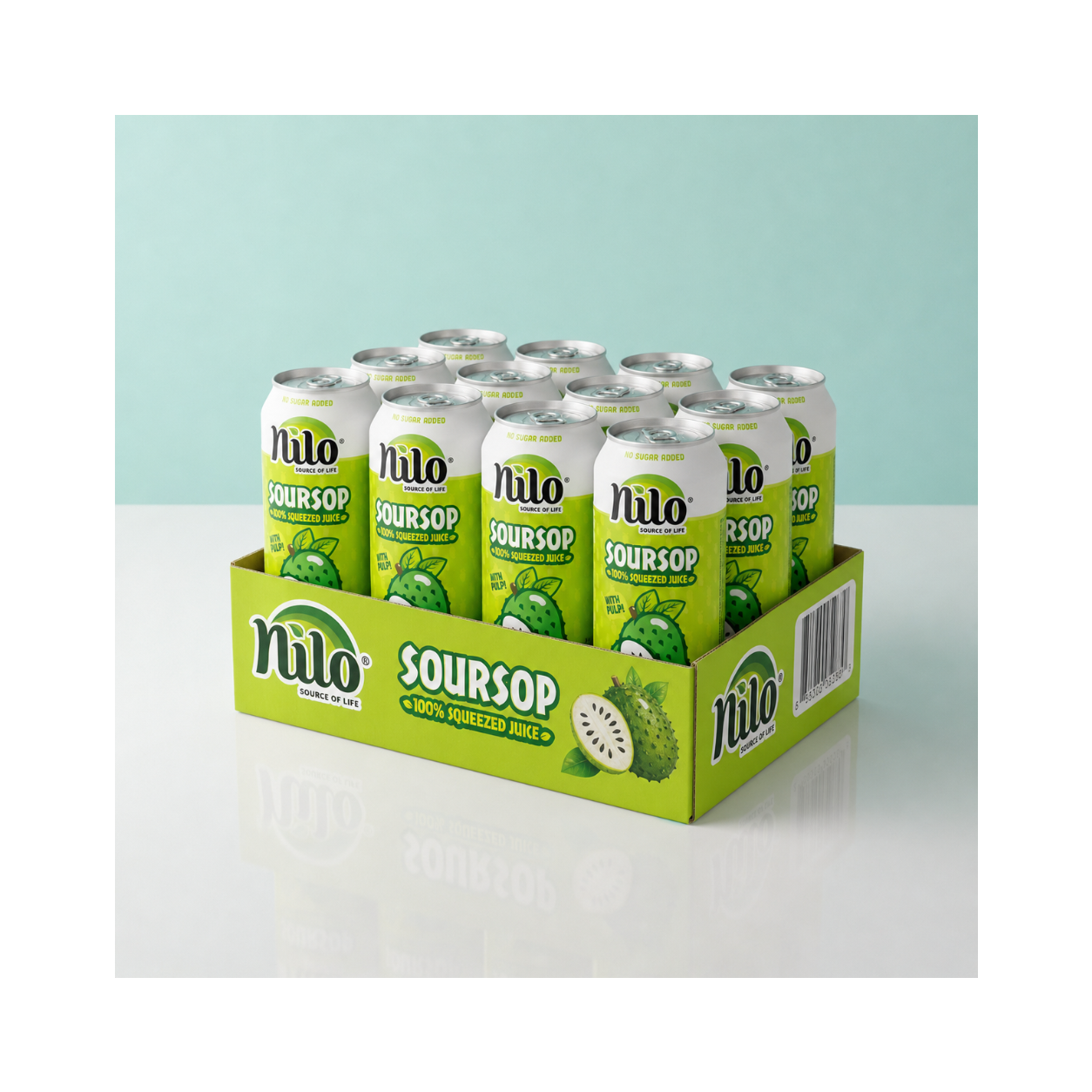 Nilo Guanábana · 100% Jugo Natural · Pack 12 latas 320ml