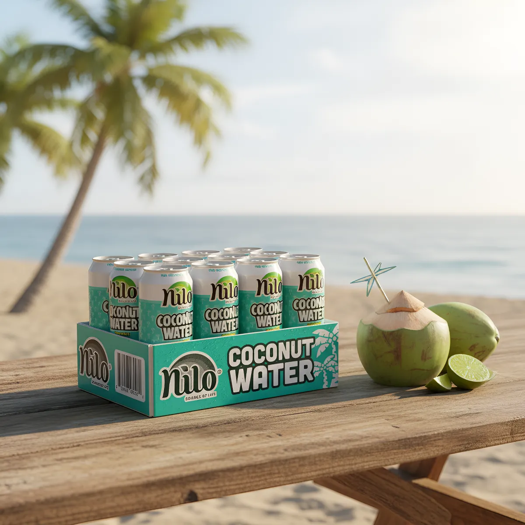 Nilo Agua de Coco · Con Pulpa · Pack 12 latas 320ml