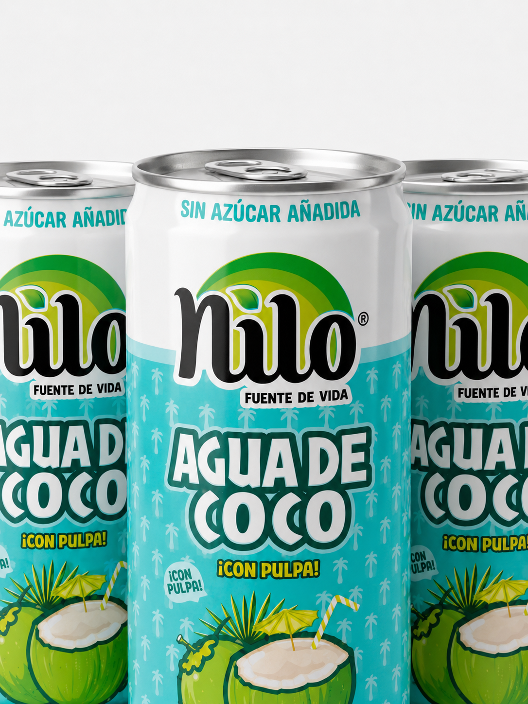 Nilo Agua de Coco · Con Pulpa · Pack 12 latas 320ml